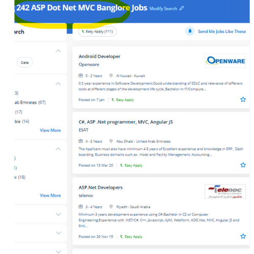 ASP.NET MVC internship jobs in Delhi