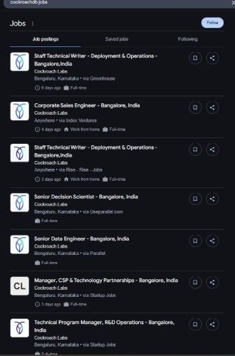 CockroachDB internship jobs in Delhi