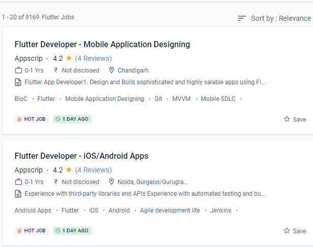 Flutter internship jobs in Delhi