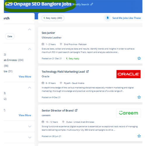 On-Page SEO internship jobs in Punjab