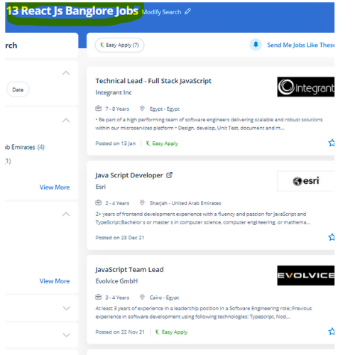 React JS internship jobs in Thrissur